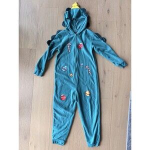 Joe Boxer Kids' Hooded Christmas pajama Romper  Jumpsuit Size 8 Holiday Bodysuit